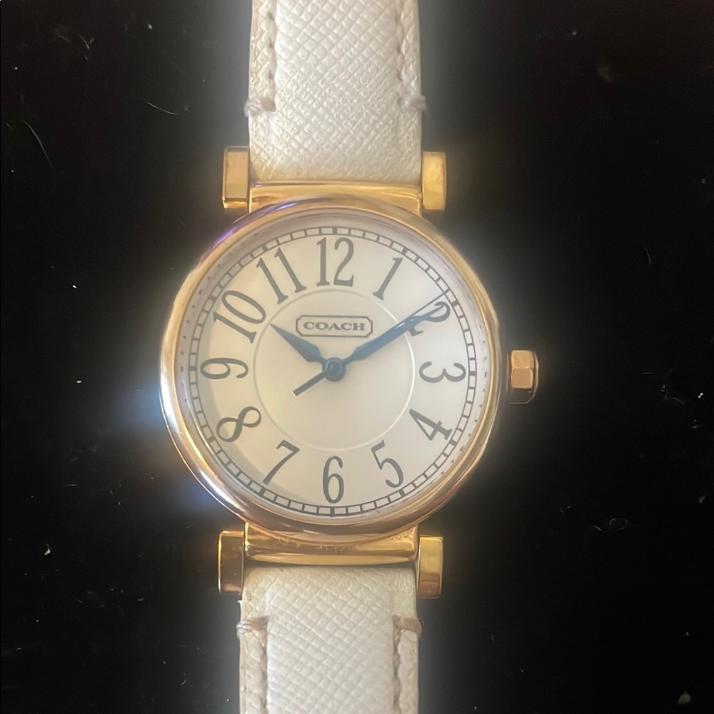 Coach Gold and White Watch